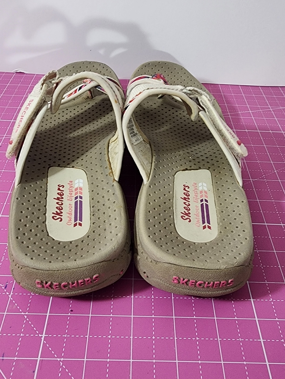 Skechers Outdoor Lifestyle Womens 8 Chevron Strappy Sandals Pink Orange - Picture 5 of 7